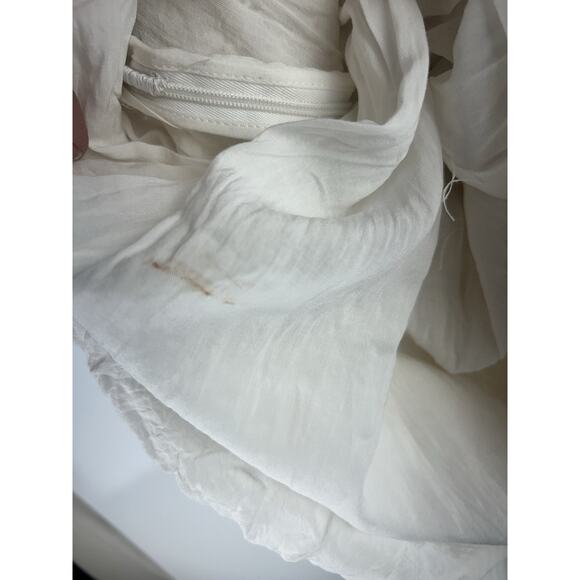 Free People Women’s Size 8 Cross My Heart Lace Mini Dress Ivory White Sleeveless - Picture 11 of 13